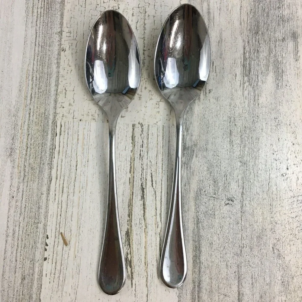Lot of 2 Vintage Stainless Serving Spoons By Imperial Stainless